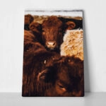Πίνακας σε Καμβά RUSTIC FARMHOUSE COWS 7