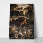 Πίνακας σε Καμβά RUSTIC FARMHOUSE COW