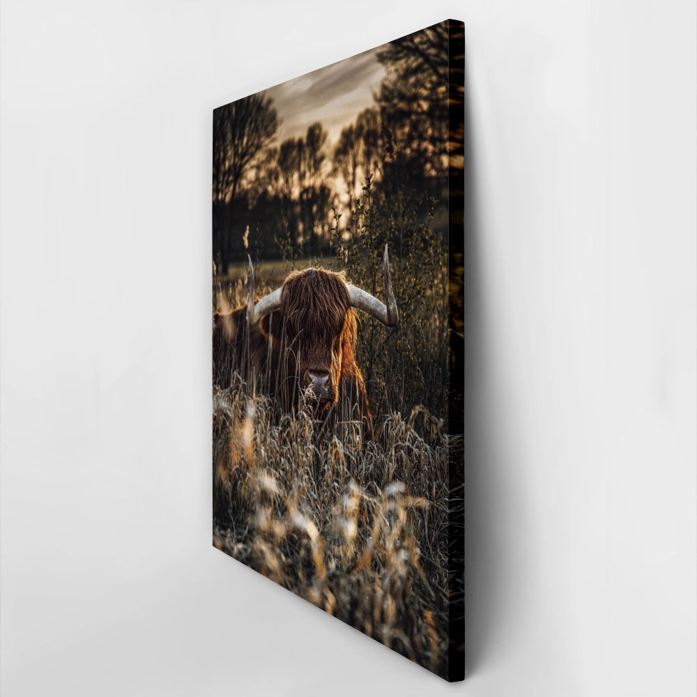 Πίνακας σε Καμβά RUSTIC FARMHOUSE COW