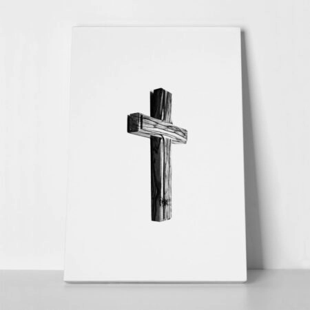 Πίνακας σε Καμβά RUSTIC FARMHOUSE CROSS - 