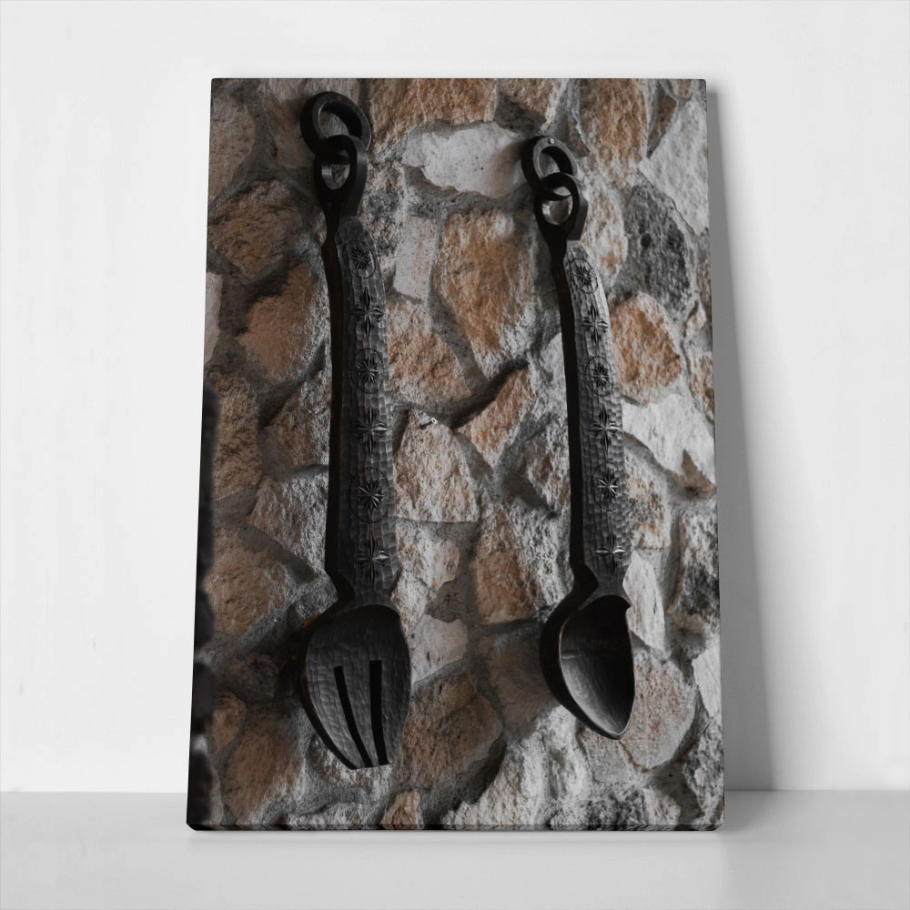 Πίνακας σε Καμβά RUSTIC FARMHOUSE CUTLERY