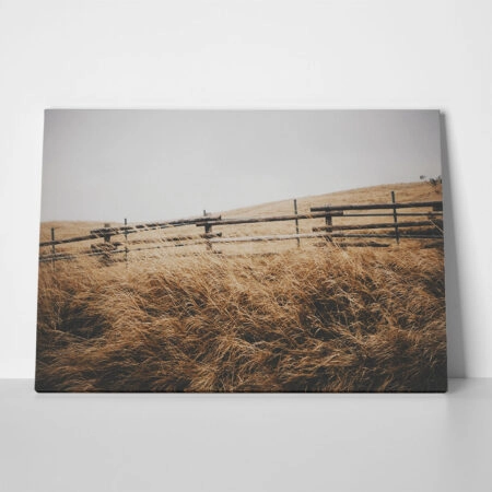 Πίνακας σε Καμβά RUSTIC FARMHOUSE FENCE 2 - 