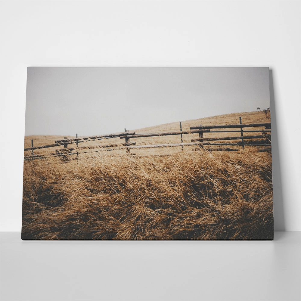 Πίνακας σε Καμβά RUSTIC FARMHOUSE FENCE 2