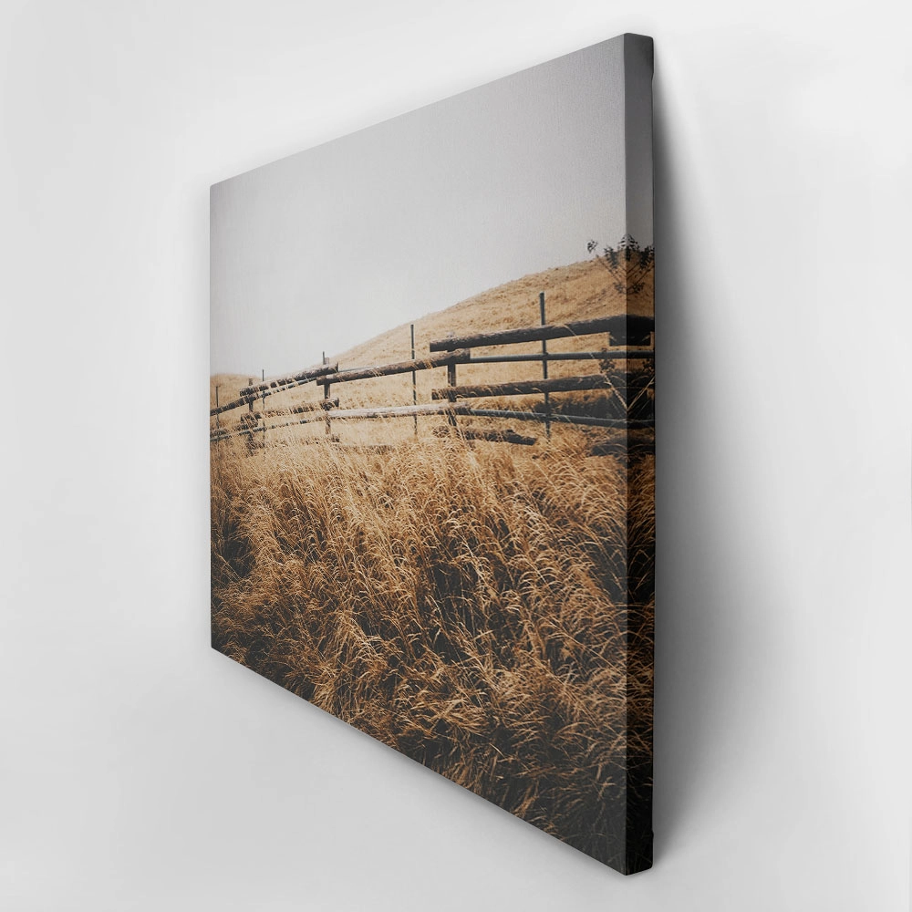 Πίνακας σε Καμβά RUSTIC FARMHOUSE FENCE 2