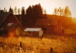 Πίνακας σε Καμβά RUSTIC FARMHOUSE FIELD CABIN 10