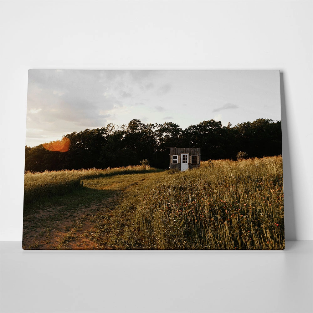 Πίνακας σε Καμβά RUSTIC FARMHOUSE FIELD CABIN 2