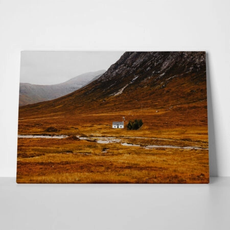 Πίνακας σε Καμβά RUSTIC FARMHOUSE FIELD CABIN 3 - 