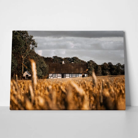 Πίνακας σε Καμβά RUSTIC FARMHOUSE FIELD CABIN 4 - 
