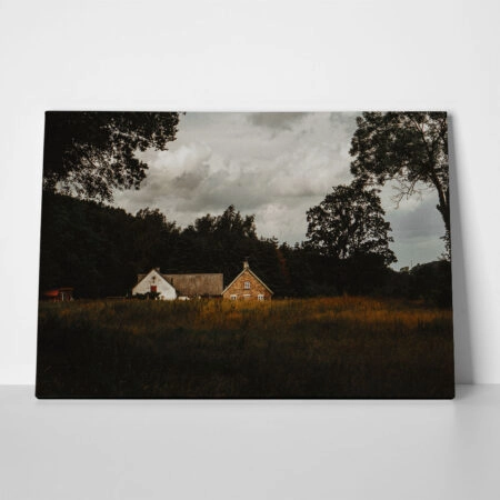 Πίνακας σε Καμβά RUSTIC FARMHOUSE FIELD CABIN 5 - 