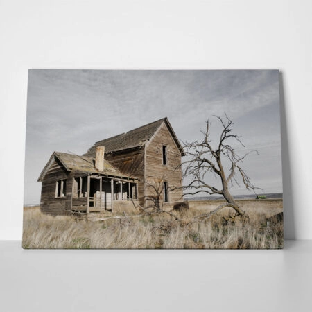 Πίνακας σε Καμβά RUSTIC FARMHOUSE FIELD CABIN 8 - 