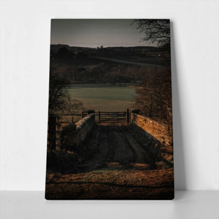 Πίνακας σε Καμβά RUSTIC FARMHOUSE FIELD - 
