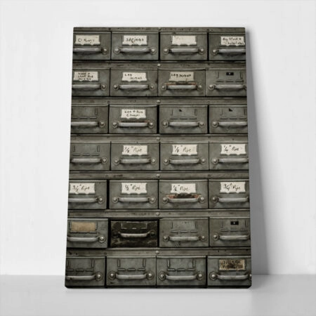 Πίνακας σε Καμβά RUSTIC FARMHOUSE FILE CABINET - 