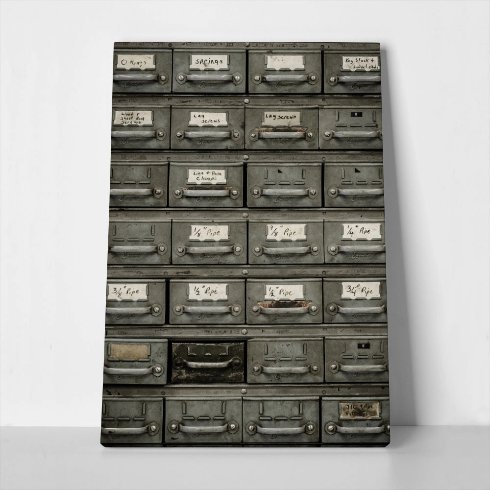 Πίνακας σε Καμβά RUSTIC FARMHOUSE FILE CABINET