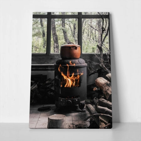 Πίνακας σε Καμβά RUSTIC FARMHOUSE FIRE 2 - 