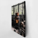 Πίνακας σε Καμβά RUSTIC FARMHOUSE FIRE 2