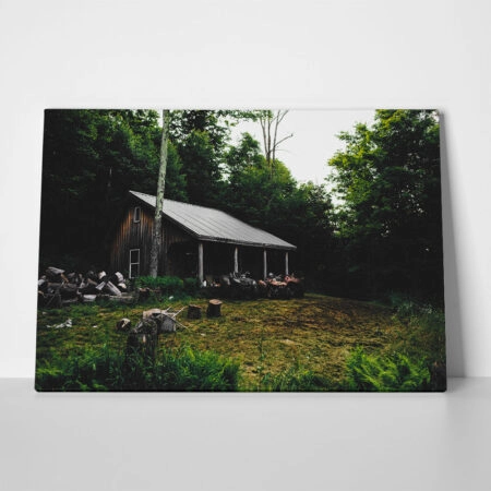 Πίνακας σε Καμβά RUSTIC FARMHOUSE FOREST CABIN 5 - 