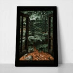 Πίνακας σε Καμβά RUSTIC FARMHOUSE FOREST WINDOW
