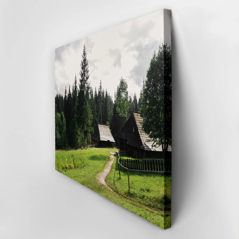 Πίνακας σε Καμβά RUSTIC FARMHOUSE HILL ROAD