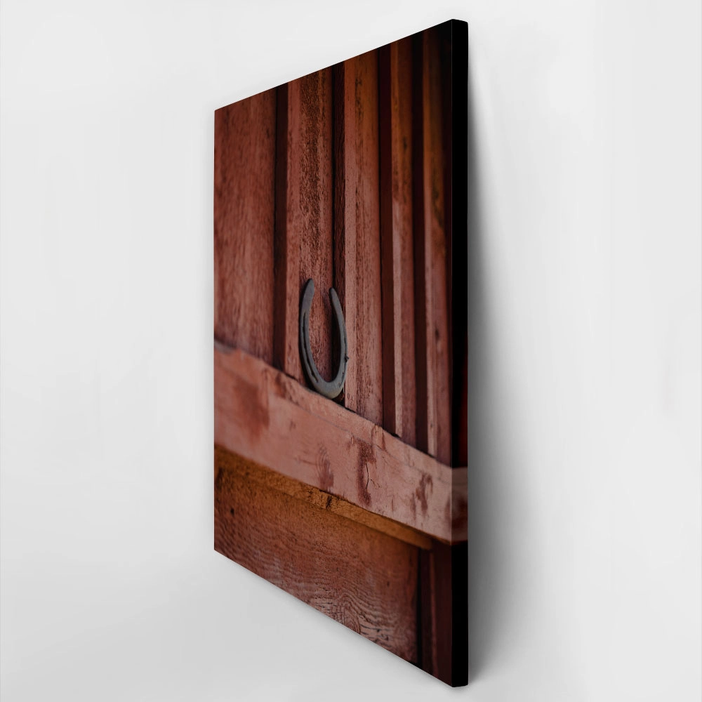 Πίνακας σε Καμβά RUSTIC FARMHOUSE HORSESHOE 2