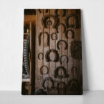 Πίνακας σε Καμβά RUSTIC FARMHOUSE HORSESHOES