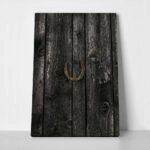 Πίνακας σε Καμβά RUSTIC FARMHOUSE HORSESHOE