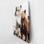 Πίνακας σε Καμβά RUSTIC FARMHOUSE HORSES