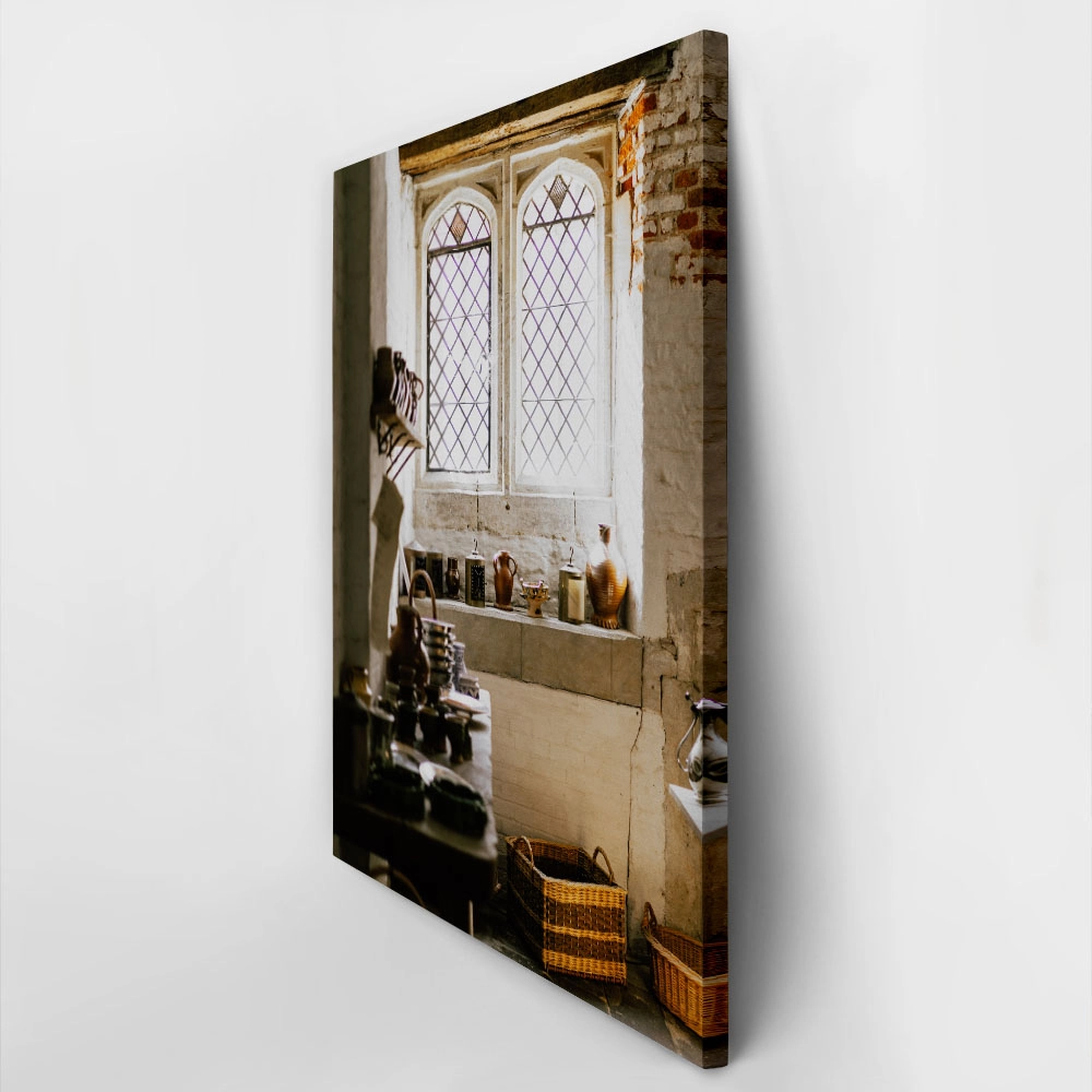 Πίνακας σε Καμβά RUSTIC FARMHOUSE KITCHEN WINDOW