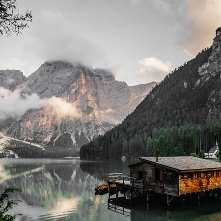 Πίνακας σε Καμβά RUSTIC FARMHOUSE LAKE CABIN 4 -  Sticky 5