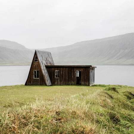 Πίνακας σε Καμβά RUSTIC FARMHOUSE LAKE CABIN 5 -  Sticky 5