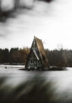 Πίνακας σε Καμβά RUSTIC FARMHOUSE LAKE CABIN