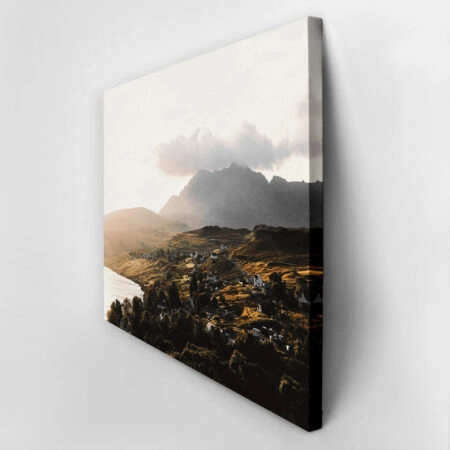 Πίνακας σε Καμβά RUSTIC FARMHOUSE LAKE VIEW -  Sticky 2