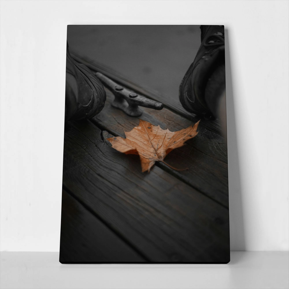 Πίνακας σε Καμβά RUSTIC FARMHOUSE LEAF