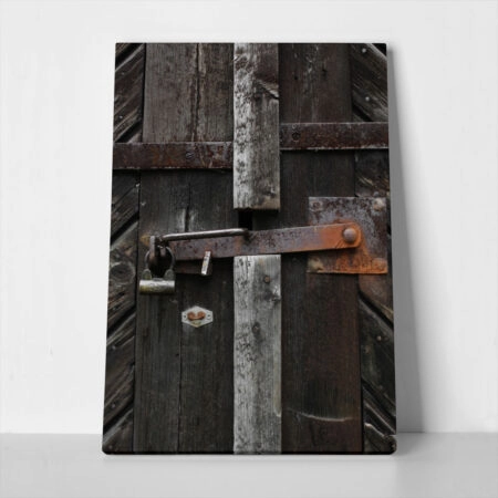 Πίνακας σε Καμβά RUSTIC FARMHOUSE LOCK - 