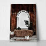 Πίνακας σε Καμβά RUSTIC FARMHOUSE MIRROR 2