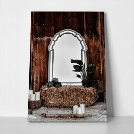 Πίνακας σε Καμβά RUSTIC FARMHOUSE MIRROR 2 - 