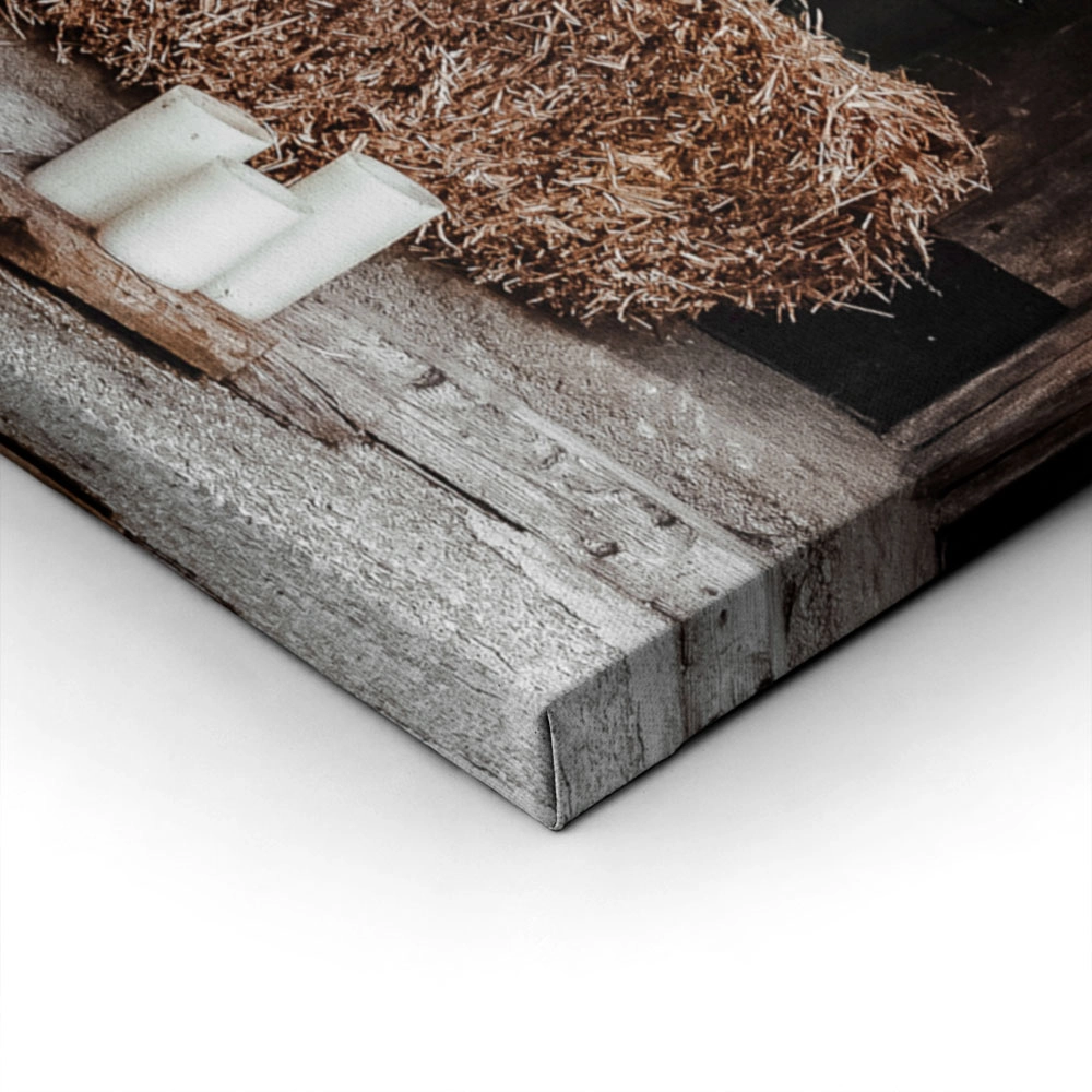 Πίνακας σε Καμβά RUSTIC FARMHOUSE MIRROR 2