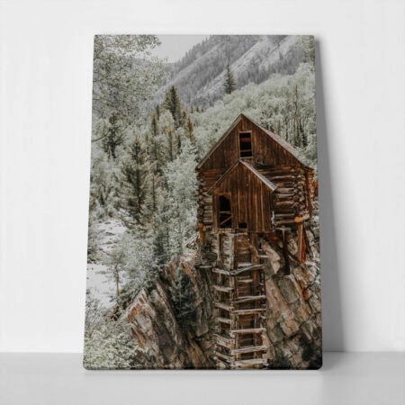 Πίνακας σε Καμβά RUSTIC FARMHOUSE MOUNTAIN CABIN 2 - 