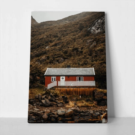 Πίνακας σε Καμβά RUSTIC FARMHOUSE MOUNTAIN CABIN - 