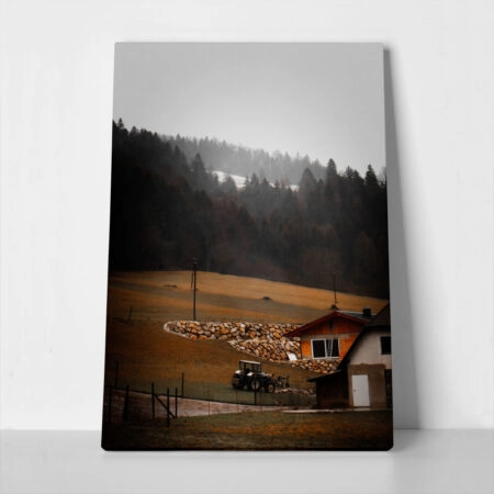 Πίνακας σε Καμβά RUSTIC FARMHOUSE MOUNTAIN FARM 2 - 