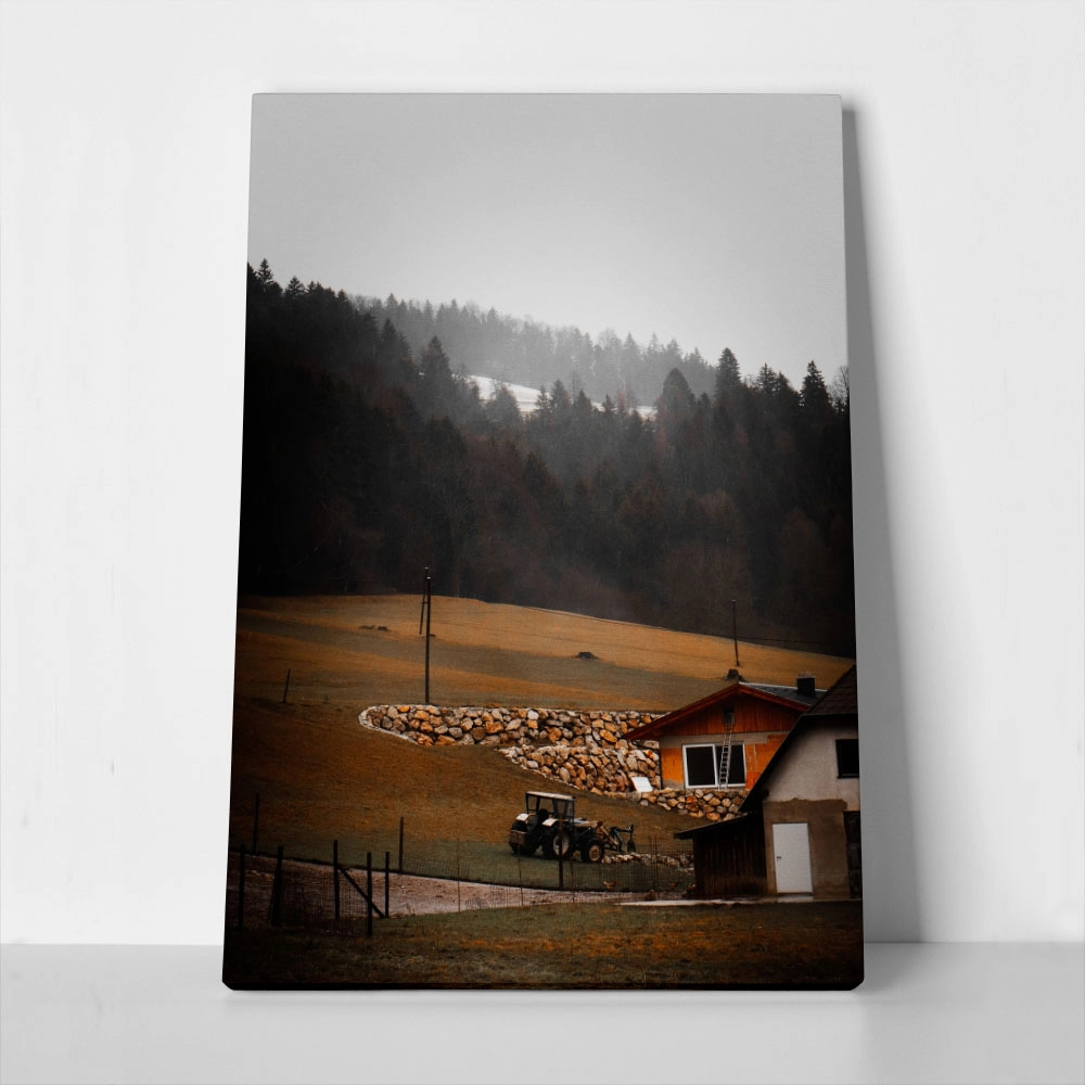Πίνακας σε Καμβά RUSTIC FARMHOUSE MOUNTAIN FARM 2