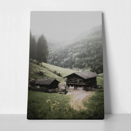 Πίνακας σε Καμβά RUSTIC FARMHOUSE MOUNTAIN FARM - 