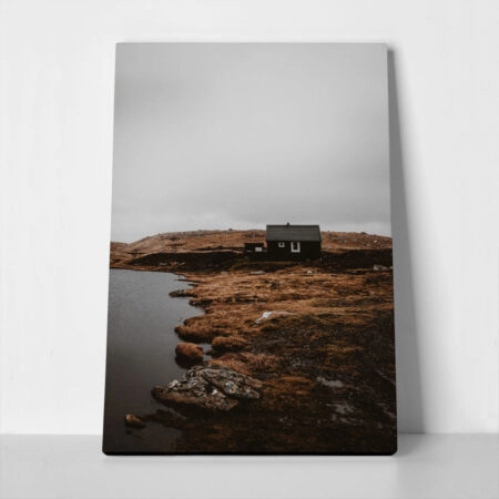 Πίνακας σε Καμβά RUSTIC FARMHOUSE MOUNTAIN LAKE CABIN - 
