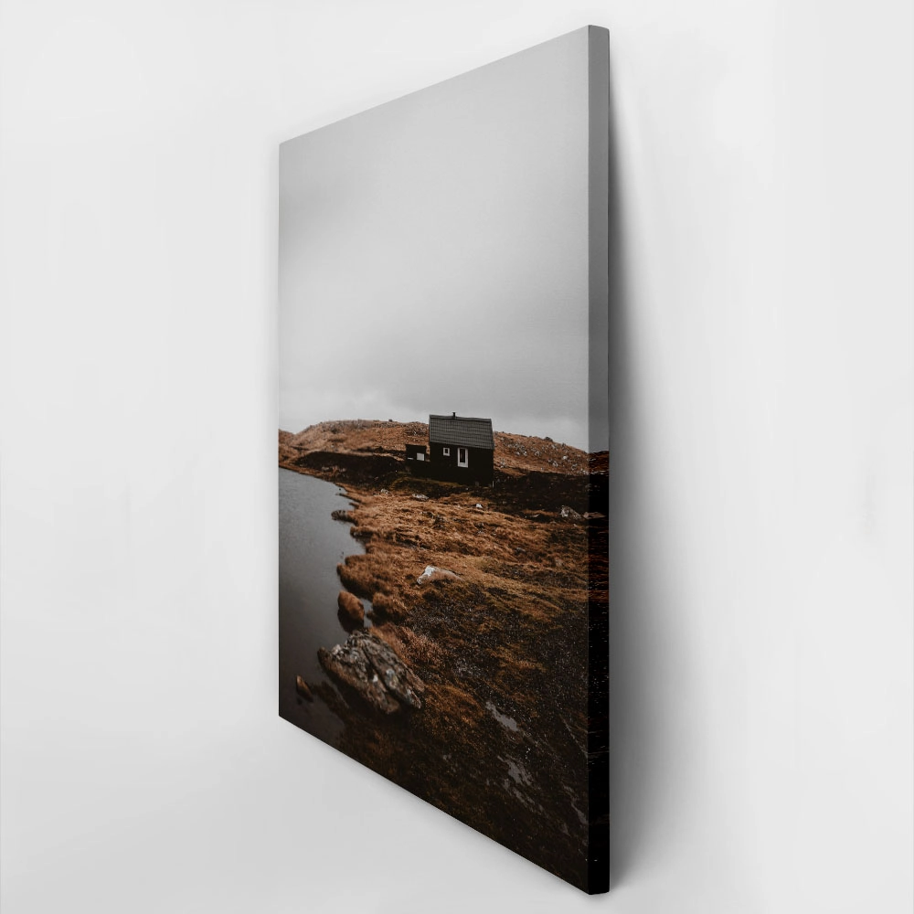 Πίνακας σε Καμβά RUSTIC FARMHOUSE MOUNTAIN LAKE CABIN