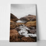 Πίνακας σε Καμβά RUSTIC FARMHOUSE MOUNTAIN RIVER