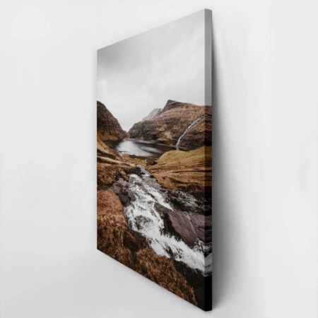 Πίνακας σε Καμβά RUSTIC FARMHOUSE MOUNTAIN RIVER -  Sticky 2