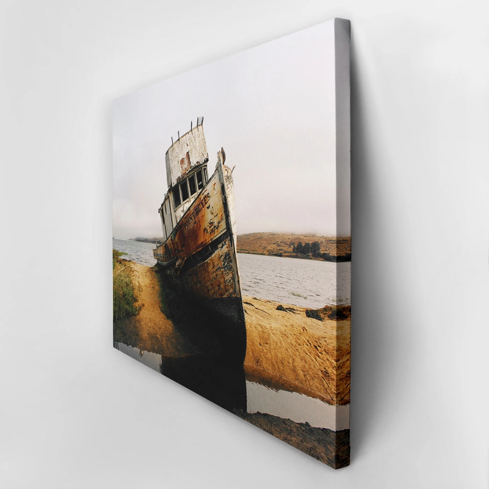 Πίνακας σε Καμβά RUSTIC FARMHOUSE OLD BOAT