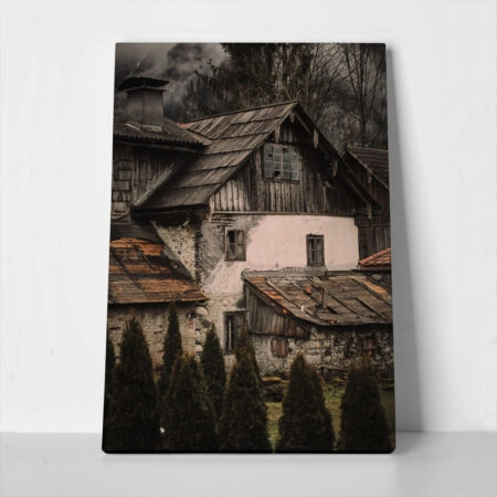 Πίνακας σε Καμβά RUSTIC FARMHOUSE OLD CABIN 2 - 