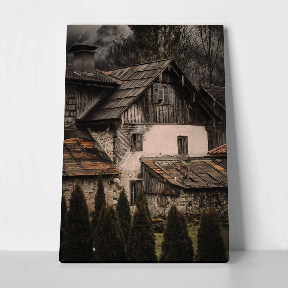 Πίνακας σε Καμβά RUSTIC FARMHOUSE OLD CABIN 2