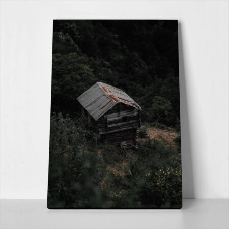 Πίνακας σε Καμβά RUSTIC FARMHOUSE OLD CABIN - 
