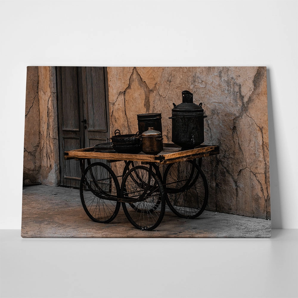 Πίνακας σε Καμβά RUSTIC FARMHOUSE OLD CARRIAGE 2